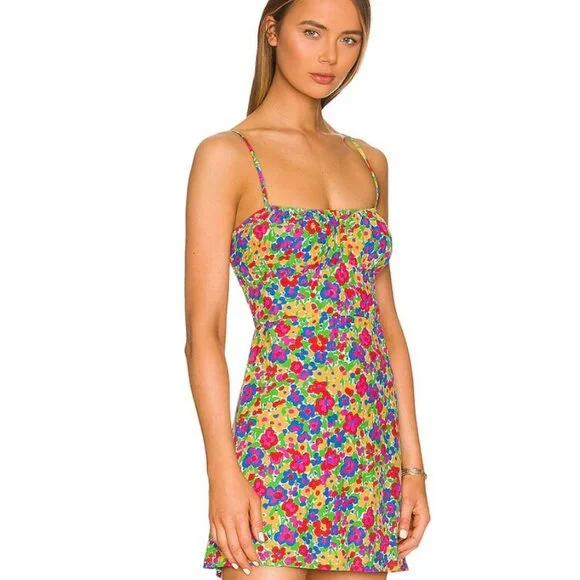 La Ceiba Mini Dress La Fortuna Floral Faithfull the Brand size Large summer - Picture 2 of 3